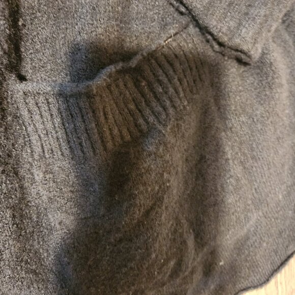 Halogen Hooded Wool blend Cardigan Sweater Black Large Some pilling - Picture 5 of 12